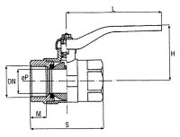Gas - Kugelhähne 1" DN 25 Pressmessing vernickelt
