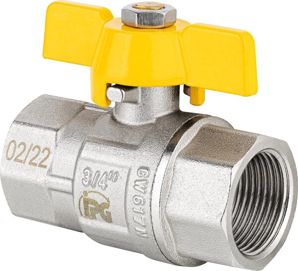 Gas-Kugelhähne DVGW-gepr. mit Flügelgriff 1/2" IGxIG