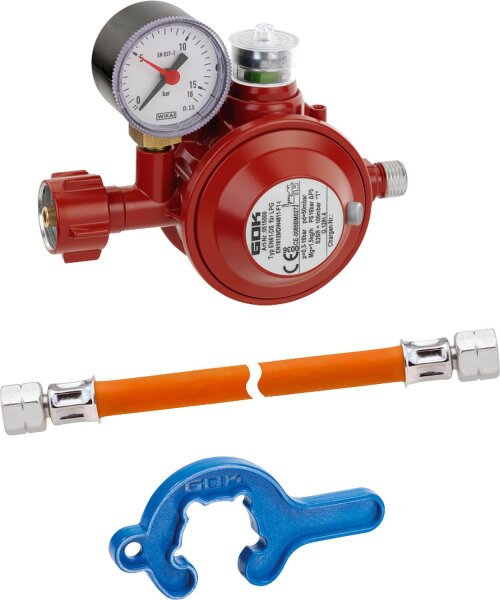 Einflaschenanlage für Kleinflaschen, Typ EN61-DS, KLF x G1/4" LH-ÜWM, 50 mbar, 1,5 kg/h