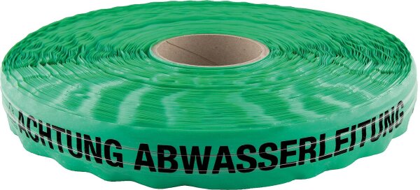 Ortungsband "Achtung Abwasserleitung" grün,  L=250m