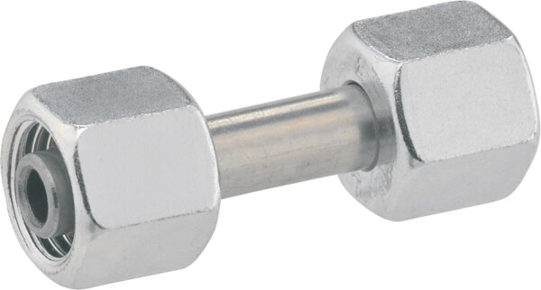 Verbindungsstück bds. RST 8mm mit ÜM und Schneidring