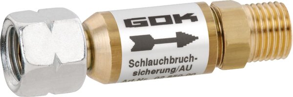Schlauchbruchsicherung 30 mbar 1,5 kg/h G1/4 LH-ÜM x G1/4 LH-KN