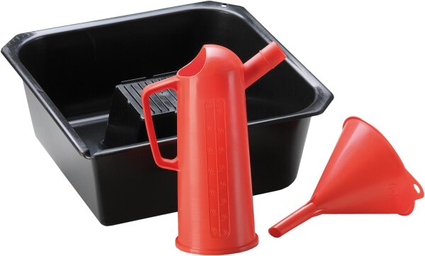 Ölwechsel-Set 3-teilig Ablasswanne + Maßgefäß + Trichter