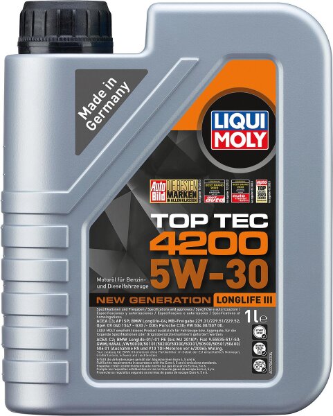 Motoröl LIQUI MOLY Top Tec 4200 5W-30, 1l Kanister