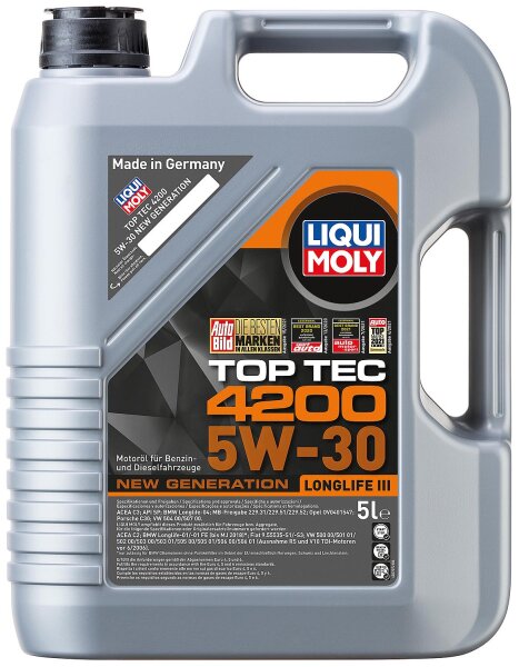 Motoröl LIQUI MOLY Top Tec 4200 5W-30, 5l Kanister