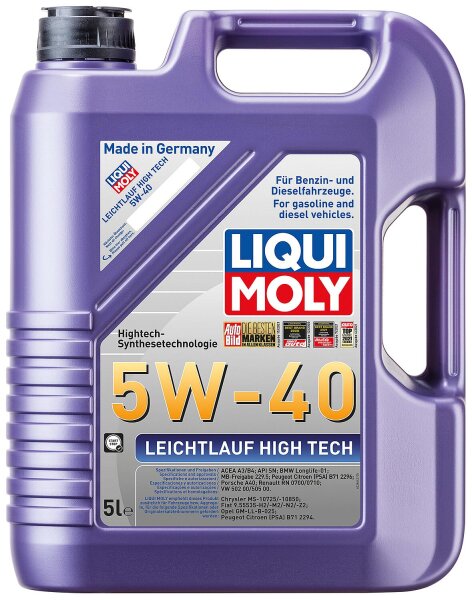 Motoröl LIQUI MOLY Leichtlauf High Tech 5W-40, 5l Kanister