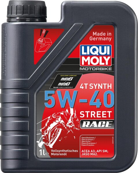 Motoröl (Motorrad) LIQUI MOLY Motorbike 4T Synth 5W-40 Street Race 1l Kanister
