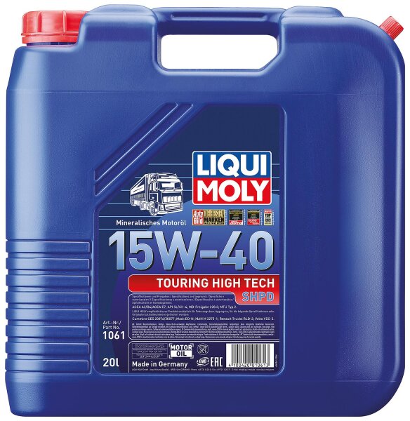 Motoröl (Nfz) LIQUI MOLY Touring High Tech SHPD 15W-40, 20l Kanister