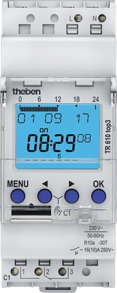 Digitalschaltuhr Theben TR 612 top 3, 24 Std./7 Tage