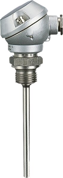 Einschraub-Widerstandsthermometer mit Anschlusskopf,Fühler 6x100mm Einsatztemp. -50 - 400 C°