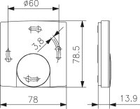 Raumtemperaturregler RTBSB-201.062 mit Lampe Schalter"EIN/AUS"