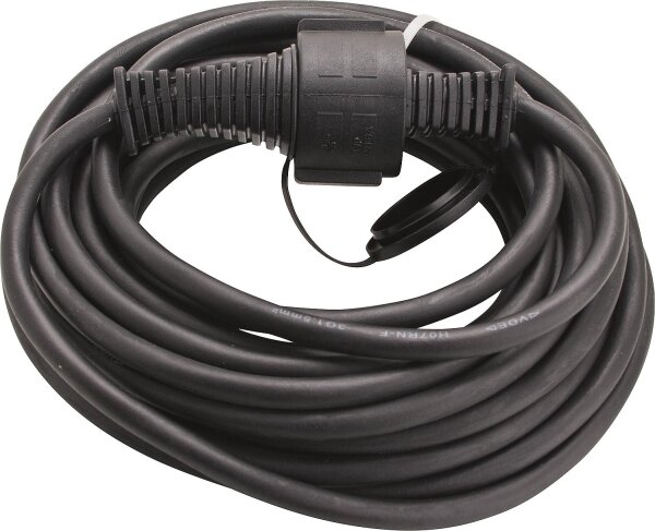 Verlängerungsleitung Qualität- Baustellenkabel IP 44 Kabel 10 m, Farbe schwarz