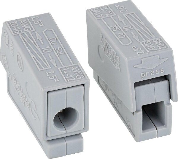 Leuchtenklemme 224 Standardausführung, Farbe: grau 1,0-2,5 mm², VPE=100