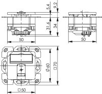 Anschlussdose AMJ45 8/8 K Up/50 Cat.6A(IEC) 1 Stück, Alpinweiß