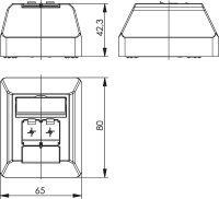 Anschlussdose AMJ45 8/8 K Ap Cat.6A (tiefgest.),...