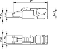 RJ45-Steckverbinder MFP8 T568 B Cat.6A(IEC), 1 Stück
