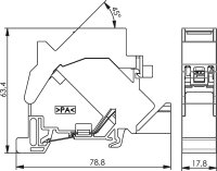 Tragschienen-Verbinder TS45 AMJ-S inkl. AMJ-S-Modul Cat.6A(IEC) T568A, 1 Stück