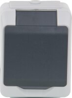 AP-Steckdose Nortic IP 44, 1-fach mit erhötem...