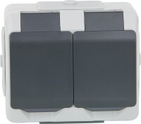 AP-Steckdose Nortic IP 44, fach waager. mit Kindersicherung