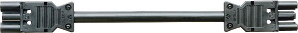 Verbindungsleit. Wieland GST18i3 1,0m, schwarz, H05VV-F 3G2,5mm² 3-polig, Buchse - Stecker