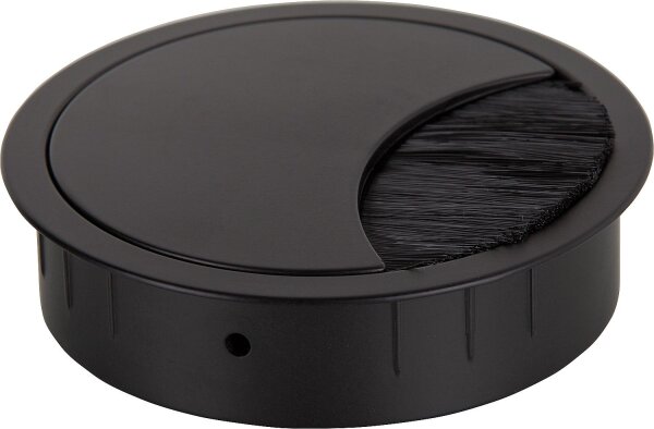 Kabeldurchführung - rund, Schwarz ähnlich RAL 9005, Ø 80 mm