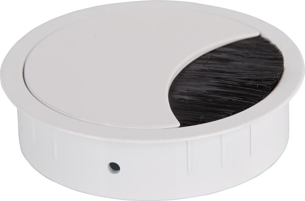Kabeldurchführung - rund, Weiß ähnlich RAL 9016, Ø 80 mm