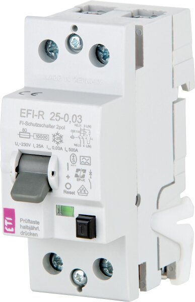 FI-Schalter EFI-R, 2-polig, 40A, 30mA, 10kA, Typ A, unver- zögert