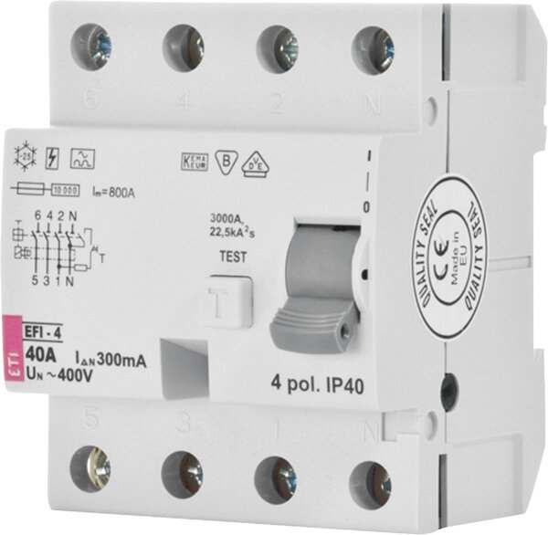 FI-Schalter EFI-4, 4-polig, 100A,300mA, Typ A, unverzögert