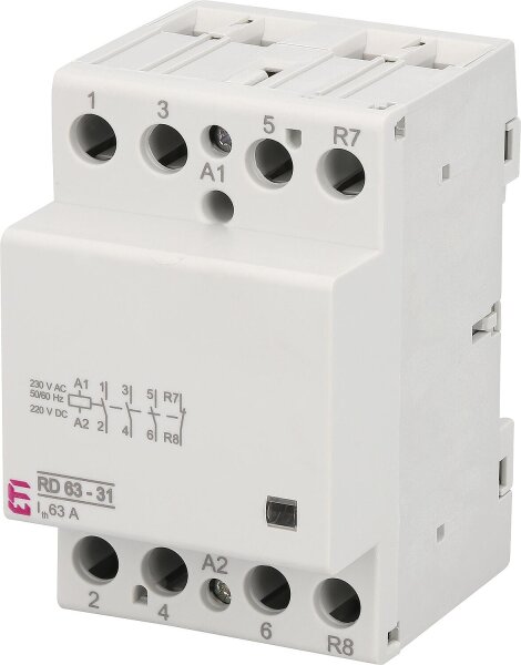 Einbauschütz RD63-31 230VAC/DC, 63A, 3S, 1Ö, 3Module, brummfrei