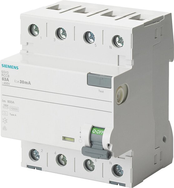 FI-Schutzschalter Siemens, 4-polig, Typ F, 40A, 30mA, 5SV3344-3