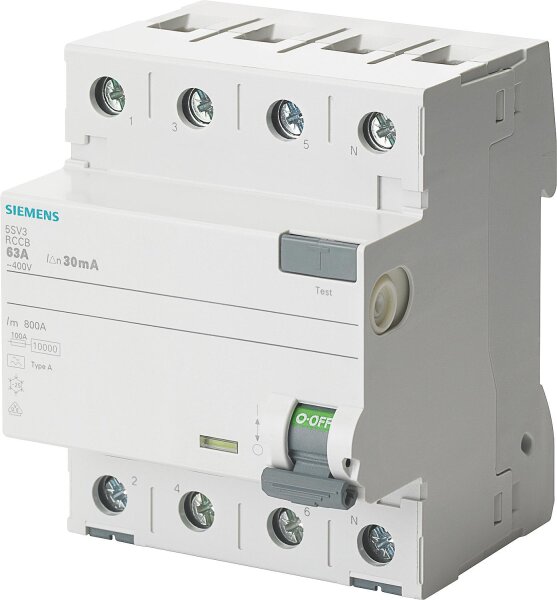 FI-Schutzschalter Siemens, 4-polig, Typ A, 40A, 300mA, 5SV3644-6