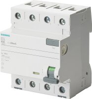 FI-Schutzschalter Siemens, 4-polig, Typ A, 40A, 500mA,...