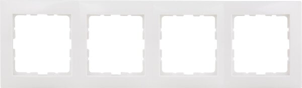 Rahmen Berker 10148989, 4fach S.1 polarweiß, glänzend, 1 Stück