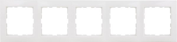Rahmen Berker 10158989, 5fach S.1 polarweiß, glänzend, 1 Stück