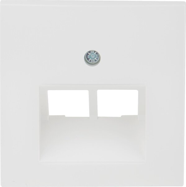 Zentralplatte Berker 14098989, für UAE Steckdose 2fach polarweiß, glänzend, 1 Stück