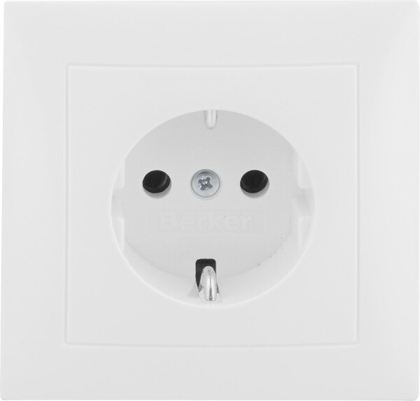 UP Steckdose SCHUKO Berker 47428989, mit Abdeckplatte polarweiß, glänzend, 1 Stück