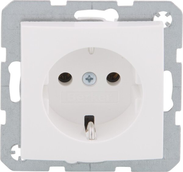UP Steckdose SCHUKO Berker 47438989, 250V, 16A polarweiß, glänzend, 1 Stück