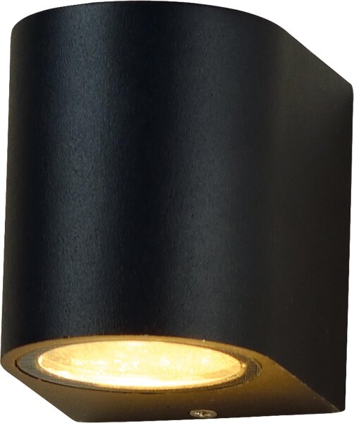 LED Außenleuchte Lichtaustritt unten, rund, mit GU10 Sockel, IP44, schwarz matt