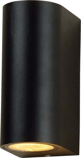 LED Außenleuchte Lichtaustritt oben/unten,rund, GU10 Sockel, IP44, schwarz matt