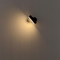 LED Außenleuchte 7,5W, 340° drehbar, oval, IP54, schwarz matt                      *KB*