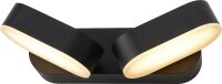 LED Außenleuchte 2 x 6,5W, 340° drehbar, oval, IP54, schwarz matt
