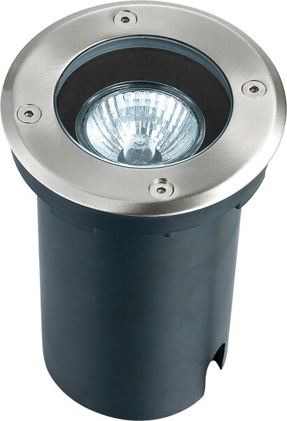 LED Einbaustrahler rund, mit GU10 Sockel, IP67, silber