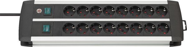 16-fach Steckdosenleiste Premium Duo-Alu-Line