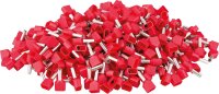 Zwillings-Aderendhülsen isoliert 1,5 x 16 rot,...