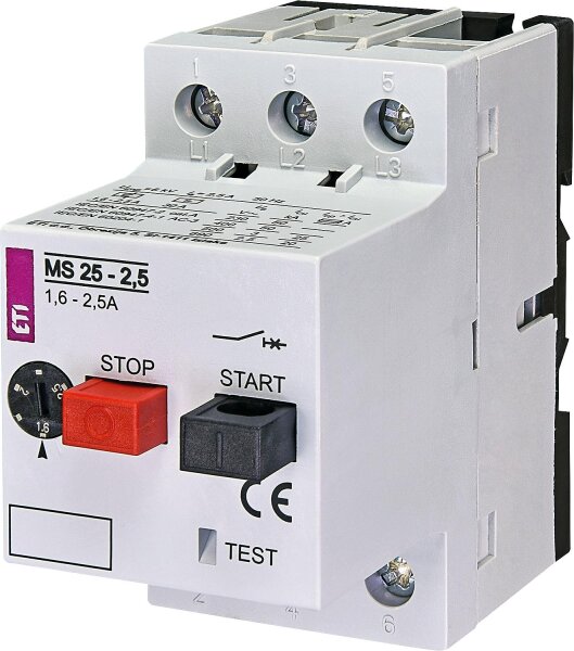Motorschutzschalter ETI, MS25-2,5 Auslösebereich 1,6 - 2,5 A
