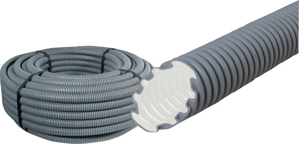 Kunststoffwellrohr MEP-FR, 750 N flammwidrig, NW 20 easy, grau Rolle à 100 m