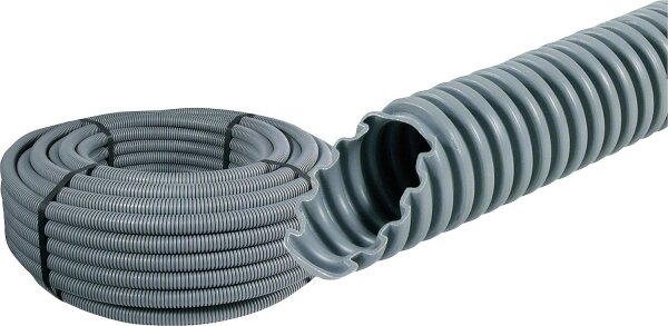Kunststoffwellrohr MEP-FR, 750 N flammwidrig, NW 32, grau Rolle a 50 m