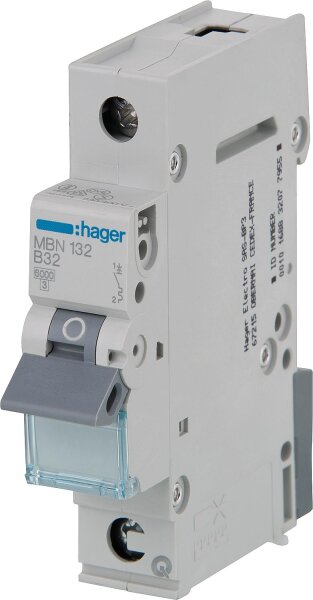 Leitungsschutzschalter Hager, B32A 1p, 6kA, MBN132