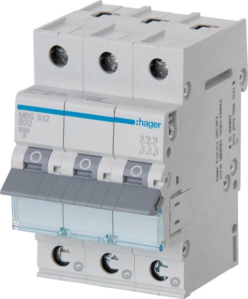 Leitungsschutzschalter Hager, B32A 3p, 6kA, MBS332