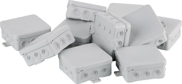 Feuchtraum Kabelabzweigkasten IP54, 85x85x40, grau VPE=10 Stück